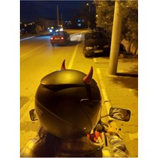 Filkorium3D Kask Için Şeytan Boynuzu - Kask Süsü
