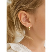 Bade Jewelry Xuping Kararmaz 14K Altın Rengi Antialerjik Kalp Halka Çocuk Küpe