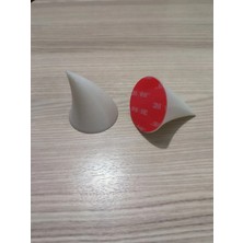 Filkorium3D Kask Boynuz Süsü Aksesuarı Takım Beyaz Kask Boynuzu