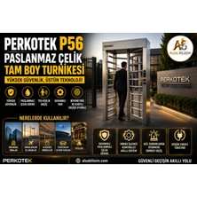 Perkotek Als - P56 Paslanmaz Çelik Tam Boy Turnike Yüksek Güvenlikli Geçiş Kontrol Sistemi