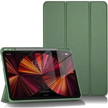 Twin Store Newface Apple iPad Pro 11 (2024) Kılıf Tablet Smart Kılıf - Koyu Yeşil