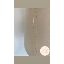 Bade Jewelry Fully Design Gold 2’li Ince Tasarım Dorika&su Yolu Şık Kararmaz Çelik Bileklik (16+3 Cm)