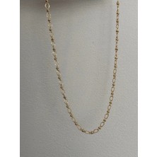 Bade Jewelry Vip Gold Zarif Tasarım Dokulu Kararmaz Çelik Zincir Kolye