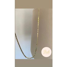 Bade Jewelry Fully Design Gold Yarım Daire Tasarım Kararmaz Çelik Choker Stil Kolye (33+10 Cm)
