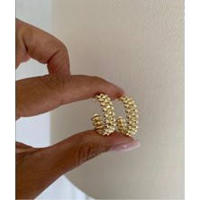 Bade Jewelry Fd Vip Gold Modern Basic Kararmaz Çelik Şık Küpe