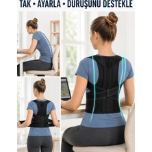 Ruhes Dik Duruş ve Postür Destek Korsesi Nefes Alan Fileli Bel Sırt Omuz Desteği