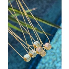 Bade Jewelry Vip Gold Dokulu Zincir Zirkon Taşlı Top Detaylı Kararmaz Çelik Şık Kolye 55CM ‘renk Seçiniz’