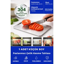 Just Art 1 Adet Paslanmaz Çelik Küçük Boy Mutfak Kesme Tahtası Et Sebze Doğrama Tahtası