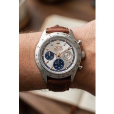 Slazenger Gümüş Kasa Kahverengi Deri Erkek Kol Saati | 43 mm Mineral Cam