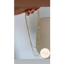 Bade Jewelry Fd Vip Gold 3’lü Basic&şık Kararmaz Çelik Şık Kolye