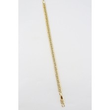 Bade Jewelry Vip Gold Minimal Yaprak Tasarım Kararmaz Çelik Şık Bileklik 17+2 cm