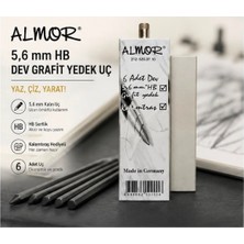 Almor 5,6 mm Hb Dev Grafit Yedek Uç – 6 Adet + Kalemtıraş