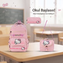 Shopiolog Kız Ilkokul Ortopedik Çantası Seti Kalemlik Beslenme Çanta 3 Bölmeli Termal Beslenmelik Kız Çocuk Okul Sırt Ilkokul