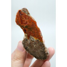 Healcrystal Koyu Kırmızı, Kiremit Rengi, Ateş Sarısı ve Toprak Kahverengisi Tonlarında Almus Akik Dilim, 83G