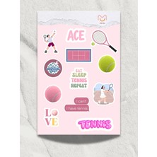 Mimu Shop Mimu Tenis Sticker Seti 12'li - Laptop ve Matara Dekoratif Sticker