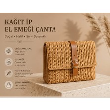 Hayal Çanta El Emeği Kağıt Ip Örgü Kadın Su Yolu Modeli Kahverengi