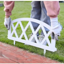 Dekozum Verdex Bahçe Çiti Plastik Dekoratif Bahçe Dekarasyon Çiti Panel Çit Beyaz 10 Adet 6 Metre