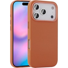 Zipax Apple iPhone 18 Pro Max Kılıf M-Safe Şarj Özellikli Pu Deri Görünümlü Zr-Kupra
