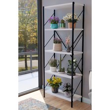 Dekozum Titan Saksılık Saksı Çiçek Standı Rafı Dekoratif Çok Amaçlı Saksılık 150X60CM Beyaz