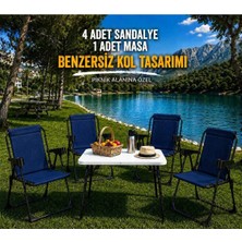 Dekozum Holiday Kamp Seti Kamp Sandalyesi Kamp Masası Katlanır Kamp Piknik Seti 4 Sandalye 1 Masa