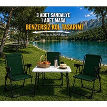 Dekozum Holiday Kamp Seti Kamp Sandalyesi Kamp Masası Katlanır Kamp Piknik Seti 3 Sandalye 1 Masa