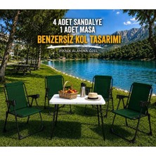 Dekozum Holiday Kamp Seti Kamp Sandalyesi Kamp Masası Katlanır Kamp Piknik Seti 4 Sandalye 1 Masa