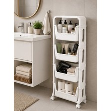Dekozum Flexibox 4 Katlı Banyo Dolabı Banyo Rafı Çok Amaçlı Banyo Rafı Deterjanlık Organizer Box
