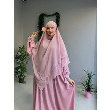 Yüsra Collection Papatya Nakışlı Liza Elbise ve Uzun Sufle 2”li Takım