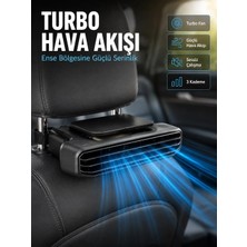 Alkasaz Aroma Hazneli Araç Koltuk Başlığı Fanı 5 Kademeli Güçlü Hava Akışı Sunan Soğutucu