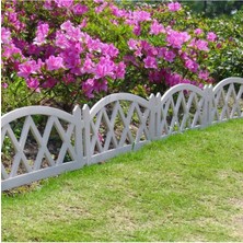 Dekozum Bahçeart Bahçe Çiti Plastik Dekoratif Bahçe Dekorasyon Çiti Bahçe Düzenleme Panel Çit Beyaz 1 Adet 60 cm
