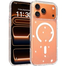 Zipax Apple iPhone 18 Pro Max Uyumlu Kılıf Simli Şeffaf Magesafe Özellikli Pc Hlt-Simlipc