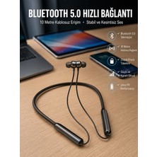 Alkasaz Dijital Göstergeli Kulak Içi Kablosuz Bluetooth Kulaklık Boyun Bantlı Yeni Nesil
