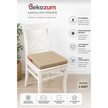 Dekozum Comfort Plus Sandalye Koltuk Minderi 40X40 Bağcıklı Fermuarlı Yıkanabilir Balkon Bahçe Minderi 1 Adet