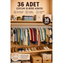 Dekozum Mini Smile Bebek Askısı Çocuk Askısı Elbise Akısı Tişört Gömlek Dolap Askı Beyaz 36 Adet