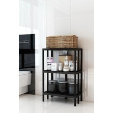 Dekozum Scaffale 3 Banyo Rafı, Plastik Kitaplık, 3 Raflı Organizer, Banyo Rafı, Bahçe Balkon Organizeri