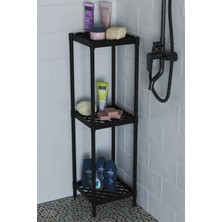 Dekozum Lotus 3 Raflı Banyo Duş Şampuanlık Havlu Rafı Duş Rafı Standı