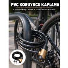 Alkasaz Kalın Pvc Kaplamalı Çelik Halat Kilidi Pratik ve Güvenli Günlük Kullanım