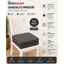 Dekozum Comfort Plus Sandalye Koltuk Minderi 40X40 Bağcıklı Fermuarlı Yıkanabilir Balkon Bahçe Minderi 2 Li