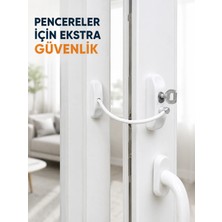 Alkasaz Anahtarlı Pencere Güvenlik Aparatı Esnek Kablolu Pencere Açılma Sınırlayıcı Kilit