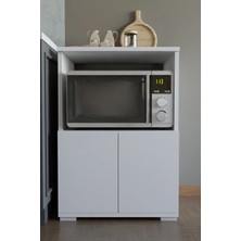 Dekozum Microchef Mikro Dalga Fırın Dolabı Çok Amaçlı Mutfak Dolabı Set Altı Dolap Beyaz-Beyaz