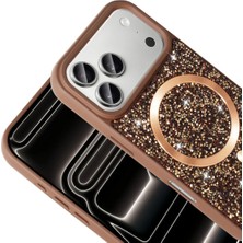 Zipax iPhone 18 Pro Max Kılıf Pırlanta Tasarımlı M-Safe Şarj Zr-Mozaik