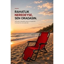 Dekozum Vento Şezlong Kamp Sandalyesi Katlanır Taşınabilir Şezlong Rejisör Koltuk Kırmızı