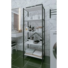 Dekozum 5 Raflı Dekoratif Banyo Dolabı  Banyo Düzenleyici  Modern Banyo Rafı