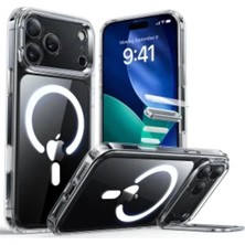 Zipax iPhone 18 Pro Kılıf M-Safe Şarj Özellikli Standlı Premium Azn-Esrclassic