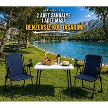 Dekozum Holiday Kamp Seti Kamp Sandalyesi Kamp Masası Katlanır Kamp Piknik Seti 2 Sandalye 1 Masa