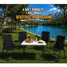 Dekozum Holiday Kamp Seti Kamp Sandalyesi Kamp Masası Katlanır Kamp Piknik Seti 4 Sandalye 1 Masa