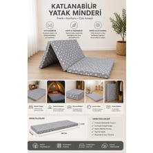 Dekozum Konforix Deluxe Süngerli Katlanır Yatak, Yer Yatağı, Misafir Yatağı, Kamp Yatağı, Sünger YATAK,180X70X6 cm Gri