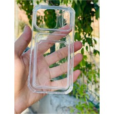 Zipax Apple iPhone 18 Pro Kılıf Şeffaf Kartlıklı Silikon Azn-Setrakart