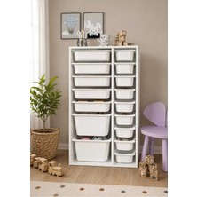 Dekozum Kids 16 Sepetli Dolap Çok Amaçlı Dolap Oyuncak Dolabı Kiler Dolabı Organizer Box