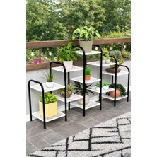 Dekozum Metal Çiçeklik ve Saksı Standı 13 Raflı Bitki Rafı, Bahçe ve Balkon Için Modern Saksılık Dolap